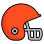 American Football Orange Helmet free icon for commercial use