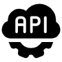 Api Cloud Computing Black Cogwheel free icon for commercial use