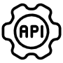 Api Integration Cogwheel Black Lineal free icon for commercial use