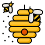 Beehive And Bees free icon for commercial use