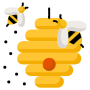 Beehive And Bees free icon for commercial use