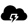 Black Cloud And Lightning free icon for commercial use