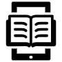 Black Ereader And Opened Ebook free icon for commercial use