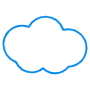 Blue Cartoon Cloud Outline free icon for commercial use