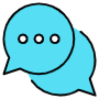 Blue Chat Boxes Speech Bubbles free icon for commercial use