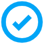 Blue Check Mark Verified Circle free icon for commercial use