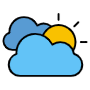 Blue Clouds And Sun free icon for commercial use