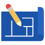 Blueprint House Plan And Yellow Pencil free icon for commercial use