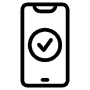Booking Smartphone And Black Check Mark Outline free icon for commercial use
