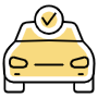 Car Rental Service And Yellow Vehicle free icon for commercial use