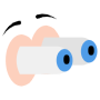 Cartoon blue Eyes shocked Popping Out free icon for commercial use