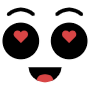 Cartoon Heart Eyes free icon for commercial use