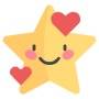 Cartoon Yellow Star And Red Hearts Emoji free icon for commercial use