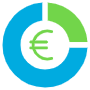 Circular Pie Chart And Euro icon