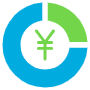 Circular Pie Chart And Yuan icon