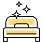 Clean Hotel Room And Yellow Bed icon