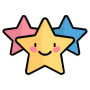 Colorful Stars Cartoon Emoji free icon for commercial use