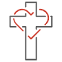Cross And heart free icon for commercial use