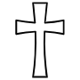 Cross black Outline simple free icon for commercial use