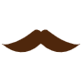 Curled Brown Mustache free icon for commercial use