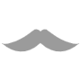 Curled Gray Mustache free icon for commercial use