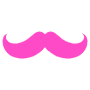 Curled Pink Mustache free icon for commercial use