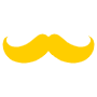 Curled Yellow Mustache free icon for commercial use