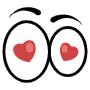 Cute Cartoon Eyes And Hearts free icon for commercial use