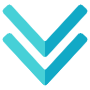 Down Double Chevrons Blue free icon for commercial use