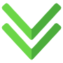 Down Double Chevrons Green free icon for commercial use