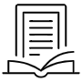 Ereader Text And Opened Book Outline free icon for commercial use
