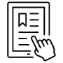 Ereader Text Lines And Hand Click Outline icon