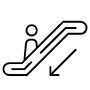 Escalator Down Sign Outline icon