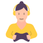 Gamer Girl Headphones free icon for commercial use