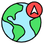 Globe Gps Red Navigation Sign icon