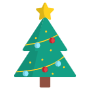 Green Christmas Tree And Accessories free icon for commercial use