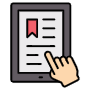 Grey Ereader And Hand Click icon