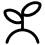 Growing Seed Plant Black Outline free icon for commercial use