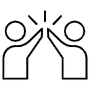 High Five Black Outline icon