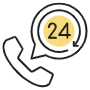 Hotel 24 Hours Customer Service Yellow Sign free icon for commercial use
