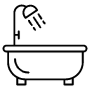 Hotel Bathtub And Bathroom Outline icon