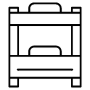 Hotel Bunk Bed Outline free icon for commercial use