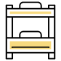 Hotel Bunk Bed Yellow free icon for commercial use