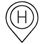 Hotel Location Place Marker Outline icon