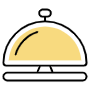 Hotel Reception Bell Yellow icon