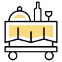 Hotel Room Service Yellow Food Tray free icon for commercial use
