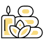 Hotel Spa Massage Service And Yellow Candle free icon for commercial use
