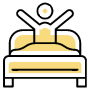 Hotel Wake Up Service And Yellow Bed free icon for commercial use