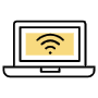 Hotel Wifi Connection Service And Yellow Computer free icon for commercial use
