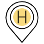 Hotel Yellow Location Place Marker icon